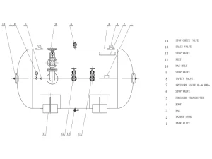 Marine Horizontal Air Receiver Drawing