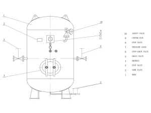 Marine Horizontal Air Receiver Drawing