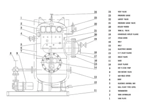 Marine Steam-Electric Calorifier Drawing