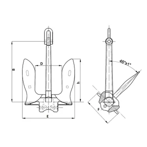 American Navy Stockless Anchor Drawing1