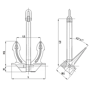 Japanese Stockless Anchor Drawing