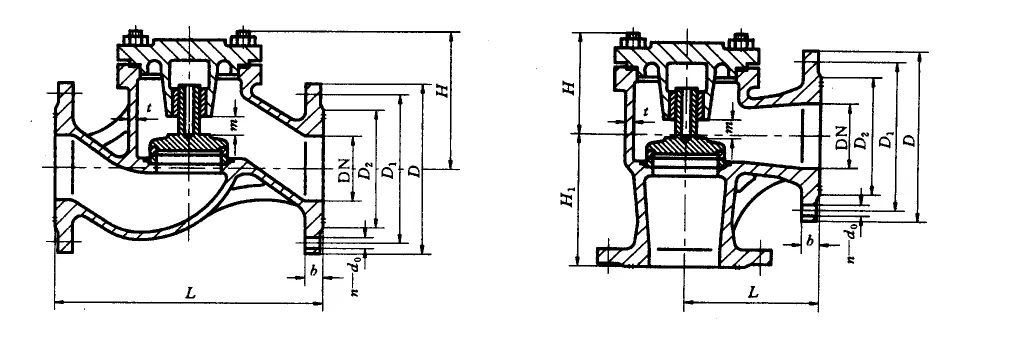 GBT 586 Marine Cast Steel Check Valve Drawing-1