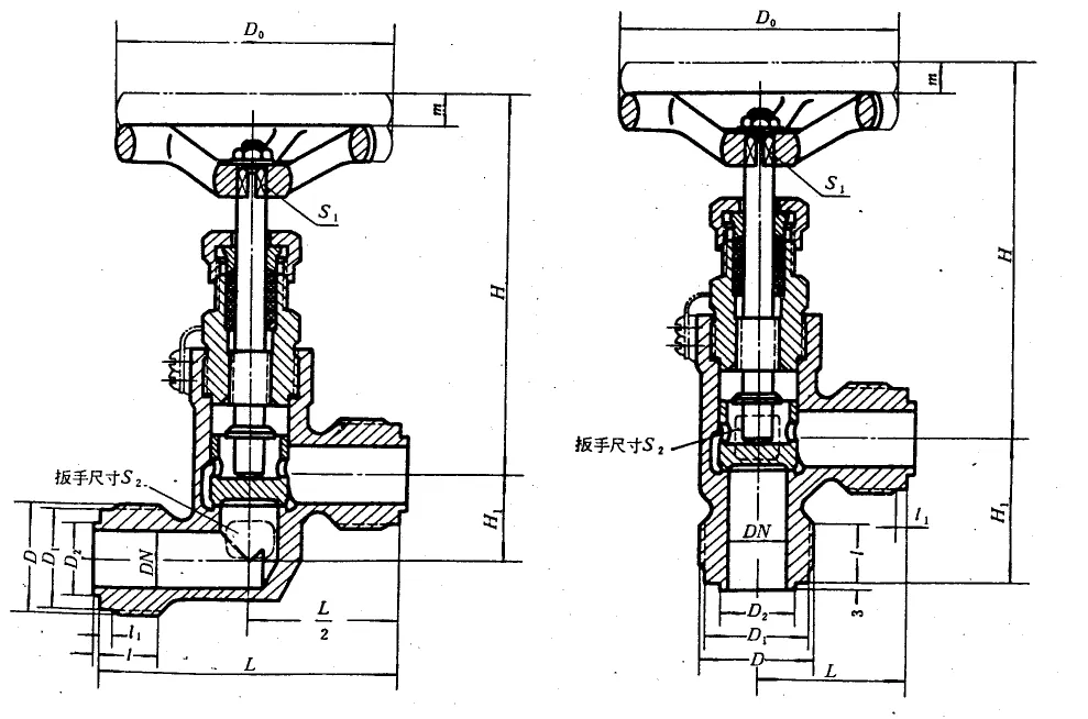 GBT 596 High Pressure Bronze Stop Check Valve Drawing
